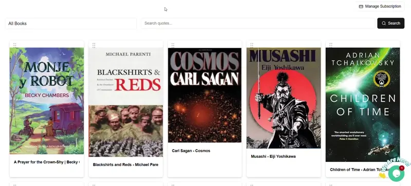 Digital bookshelf with custom covers